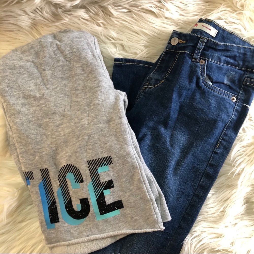 Justice & Levi’s set sz 10 crop sweatshirt & jean